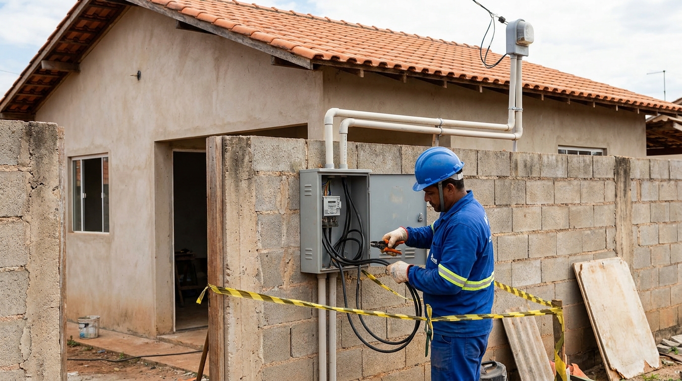 Eletricista instalando padrao de energia em Niterói‑RJ