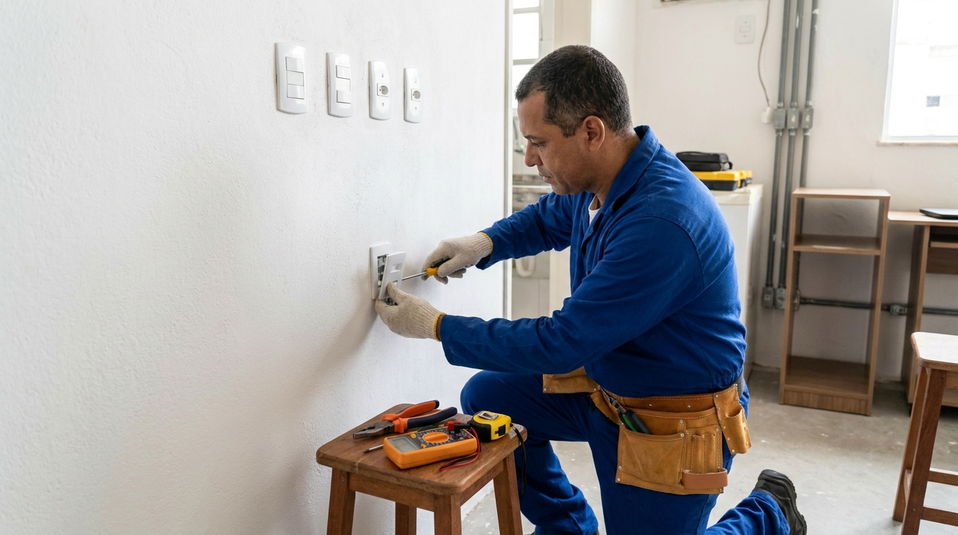 Instalacao de tomada e interruptor profissional em Niterói‑RJ