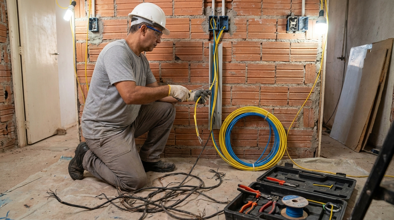 Troca de fiacao eletrica residencial em Niterói‑RJ